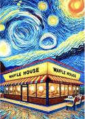 The image for $45 NEW! STARRY NIGHT WAFFLE HOUSE 8:00-9:30pm - Larger Canvas!