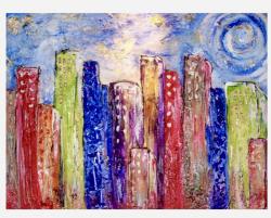 The image for $55 NEW-GLASS & TEXTURE CLASS- Create your own GLASS CITY 3-5pm
