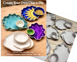 The image for $65 NEW 1x Pottery Class- Create your own CHIP N DIP! Come get creative-click for info-7-8:30pm