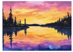 The image for $35 NEW Sunset Landscape -choose your own colors 7-8:30pm