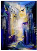 The image for $35 Abstract City street Scene -choose your own colors 7-9pm