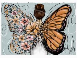 The image for $35 “Butterfly Girl” -choose your own colors 7:30-9:30pm