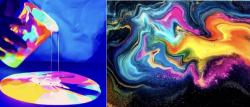 The image for $60 GLOW N THE DARK BLACK LIGHT NEON FLUID ACRYLIC POURING CLASS -7-9PM